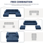 U-Shaped Modular Sofa - 6-Seat, Chenille Upholstery, Foam & Spring Cushions, 110"L, No Assembly, 330 lbs/Seat