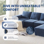 U-Shaped Modular Sofa - 6-Seat, Chenille Upholstery, Foam & Spring Cushions, 110"L, No Assembly, 330 lbs/Seat