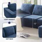 U-Shaped Modular Sofa - 6-Seat, Chenille Upholstery, Foam & Spring Cushions, 110"L, No Assembly, 330 lbs/Seat