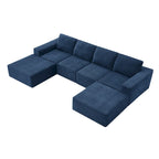 U-Shaped Modular Sofa - 6-Seat, Chenille Upholstery, Foam & Spring Cushions, 110"L, No Assembly, 330 lbs/Seat
