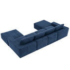 U-Shaped Modular Sofa - 6-Seat, Chenille Upholstery, Foam & Spring Cushions, 110"L, No Assembly, 330 lbs/Seat