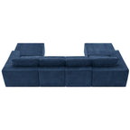 U-Shaped Modular Sofa - 6-Seat, Chenille Upholstery, Foam & Spring Cushions, 110"L, No Assembly, 330 lbs/Seat