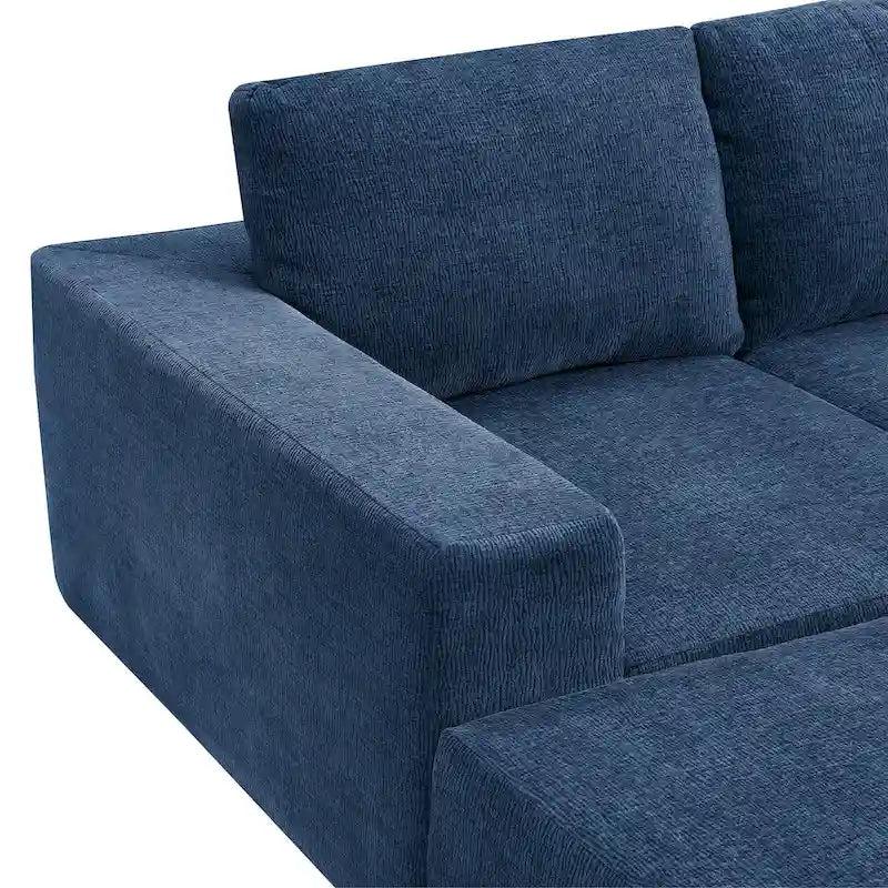 U-Shaped Modular Sofa - 6-Seat, Chenille Upholstery, Foam & Spring Cushions, 110"L, No Assembly, 330 lbs/Seat