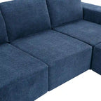 U-Shaped Modular Sofa - 6-Seat, Chenille Upholstery, Foam & Spring Cushions, 110"L, No Assembly, 330 lbs/Seat