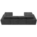 U-Shaped Modular Sofa - 6-Seat, Chenille Upholstery, Foam & Spring Cushions, 110"L, No Assembly, 330 lbs/Seat