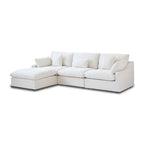 Cloud Sofa - Linen Blend, Deep Seat, Sponge & Down Feather Fill, Removable Covers, L-Shape, 4 Colors, Minimalist, Wooden Frame