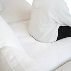 Cloud Sofa - Linen Blend, Deep Seat, Sponge & Down Feather Fill, Removable Covers, L-Shape, 4 Colors, Minimalist, Wooden Frame
