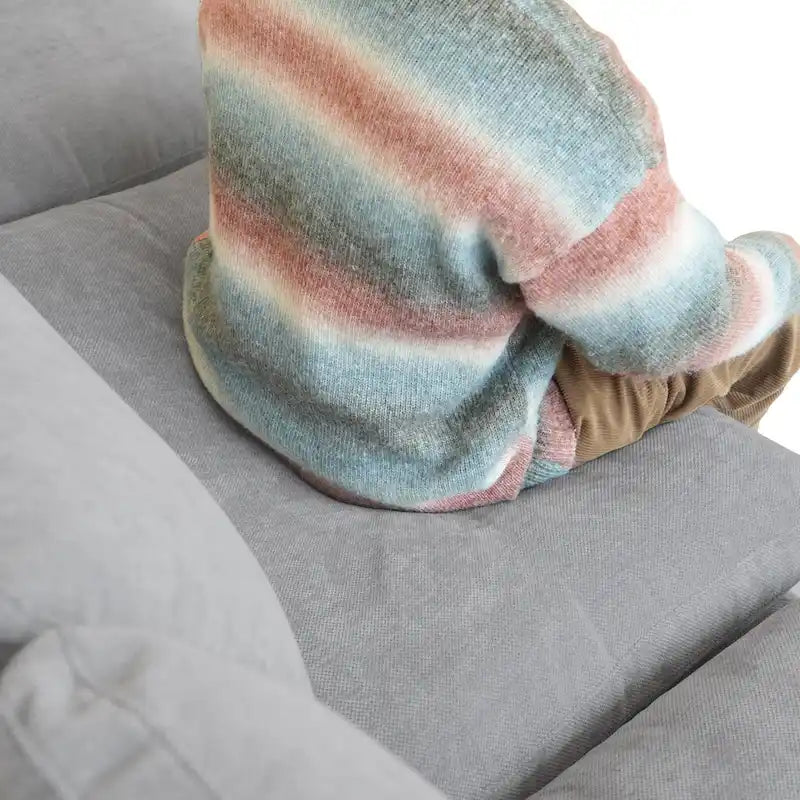 Cloud Sofa - Linen Blend, Deep Seat, Sponge & Down Feather Fill, Removable Covers, L-Shape, 4 Colors, Minimalist, Wooden Frame