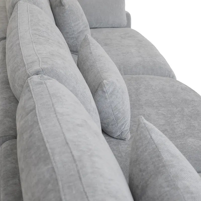 Cloud Sofa - Linen Blend, Deep Seat, Sponge & Down Feather Fill, Removable Covers, L-Shape, 4 Colors, Minimalist, Wooden Frame