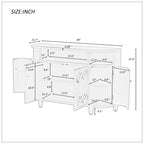 Storage Cabinet - Curved Design, MDF/Ash/Fir, 220 lbs Capacity, 3 Adjustable Shelves, Wood Grain, Navy Blue, Modern