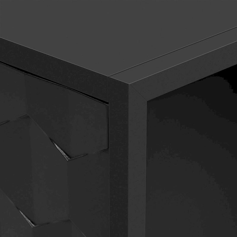 Storage Cabinet - 59.6"L x 15.7"W x 32"H, 4 Doors, Honeycomb Pattern, MDF, Vintage Metal Handles, 2 Colors, Modern