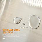 Kitchen Island on Wheels - 33"L x 18"W x 35.8"H, Stainless Steel Top, Drawer, Cabinet, Spice Rack, Towel Rack, Grey, MDF