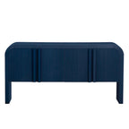 Storage Cabinet - 63"L x 14.9"W x 31.8"H, 4 Doors, Adjustable Shelves, Stripe Pattern, Pine Legs, MDF, 220 lbs, Modern