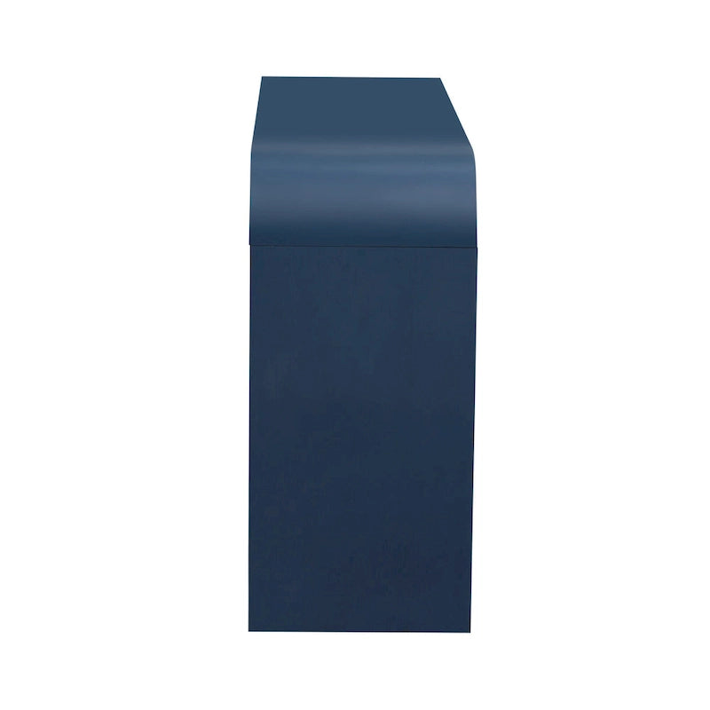 Storage Cabinet - 63"L x 14.9"W x 31.8"H, 4 Doors, Adjustable Shelves, Stripe Pattern, Pine Legs, MDF, 220 lbs, Modern