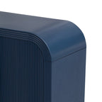 Storage Cabinet - 63"L x 14.9"W x 31.8"H, 4 Doors, Adjustable Shelves, Stripe Pattern, Pine Legs, MDF, 220 lbs, Modern