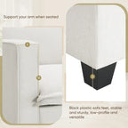 Chenille Sofa - 109"L, USB Charging, Reading Lights, Storage, Cup Holders, 330 lbs Capacity, 4-Seater, Convertible Ottoman