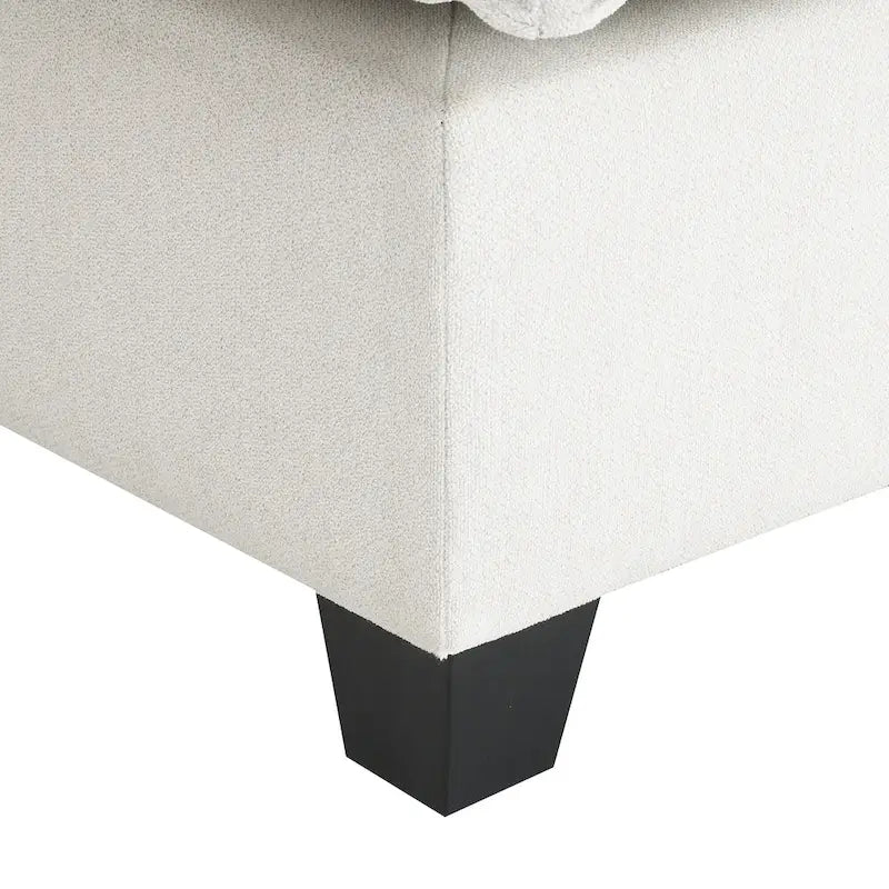 Chenille Sofa - 109"L, USB Charging, Reading Lights, Storage, Cup Holders, 330 lbs Capacity, 4-Seater, Convertible Ottoman