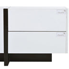 TV Stand - 74.8"W, For 80" TVs, High Gloss UV Surface, 2 Drawers, 3 Cabinets, Particleboard, White/Black, 88 lbs Capacity