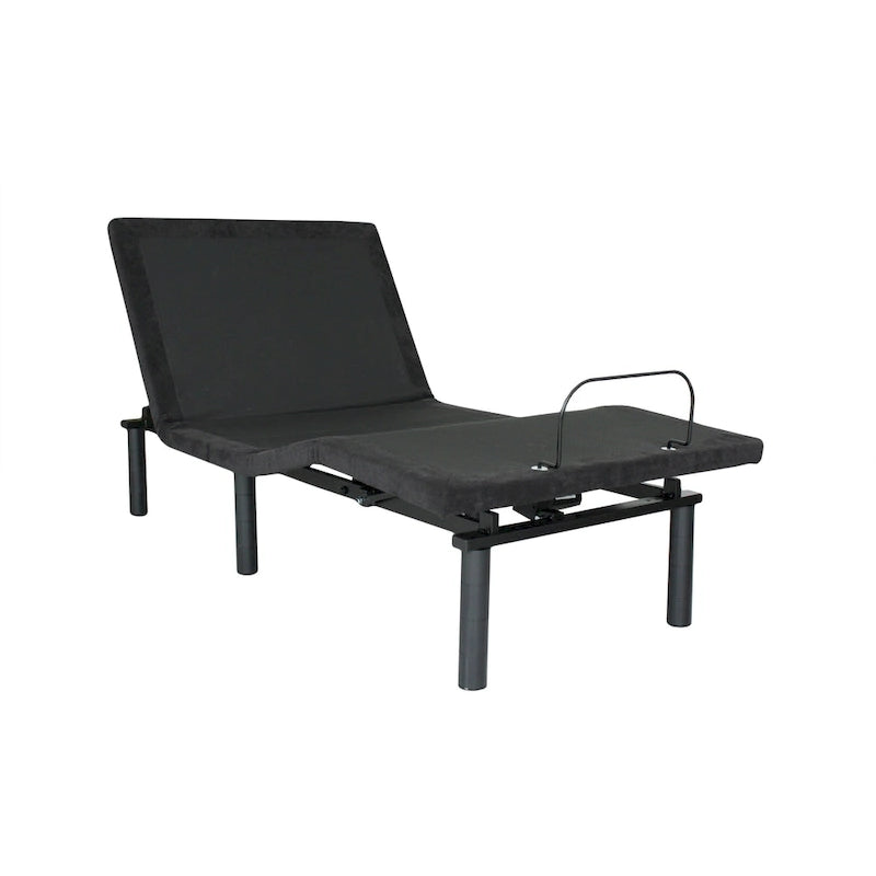 Adjustable Electric Bed Base - Twin XL, Remote Control, Zero Gravity, USB Ports, LED Lights, Steel Frame, Antique Black