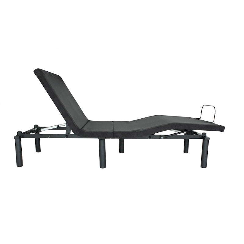 Adjustable Electric Bed Base - Twin XL, Remote Control, Zero Gravity, USB Ports, LED Lights, Steel Frame, Antique Black
