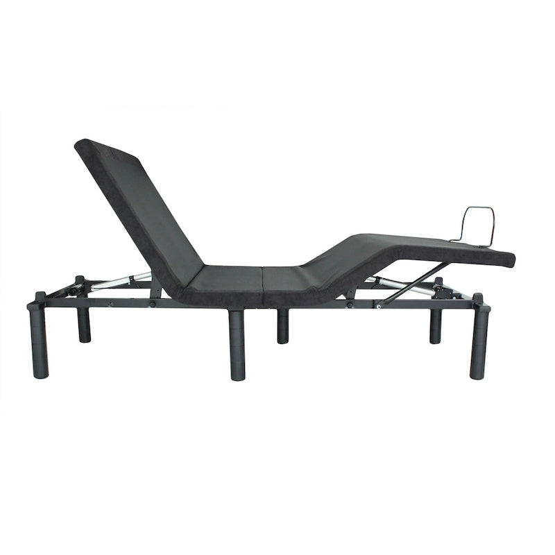 Adjustable Electric Bed Base - Twin XL, Remote Control, Zero Gravity, USB Ports, LED Lights, Steel Frame, Antique Black