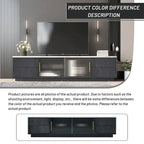 TV Stand - 62.9"L x 15.7"W x 17.7"H, For 70" TVs, 4 Drawers, Storage Cabinet, MDF, 110 lbs Capacity, Black/White