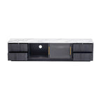 TV Stand - 62.9"L x 15.7"W x 17.7"H, For 70" TVs, 4 Drawers, Storage Cabinet, MDF, 110 lbs Capacity, Black/White