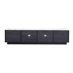 TV Stand - 62.9"L x 15.7"W x 17.7"H, For 70" TVs, 4 Drawers, Storage Cabinet, MDF, 110 lbs Capacity, Black/White