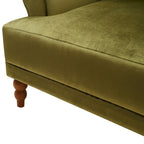 37.8" Velvet Accent Chair - Ergonomic Lumbar Support, Roman Column Legs, Circular Armrests, 220 lbs Capacity, Polyester