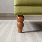 37.8" Velvet Accent Chair - Ergonomic Lumbar Support, Roman Column Legs, Circular Armrests, 220 lbs Capacity, Polyester