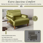 37.8" Velvet Accent Chair - Ergonomic Lumbar Support, Roman Column Legs, Circular Armrests, 220 lbs Capacity, Polyester