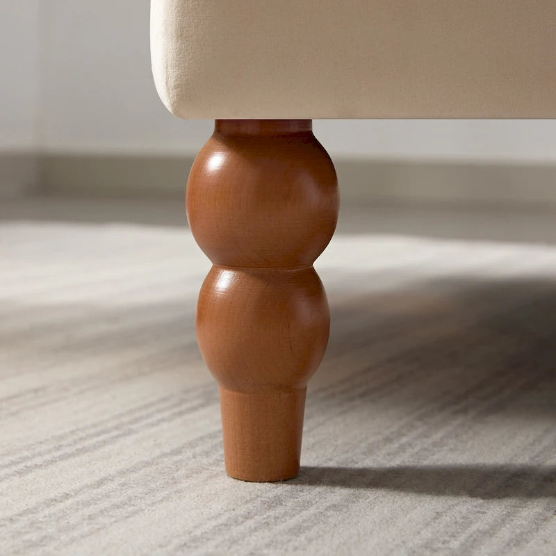 37.8" Velvet Accent Chair - Ergonomic Lumbar Support, Roman Column Legs, Circular Armrests, 220 lbs Capacity, Polyester