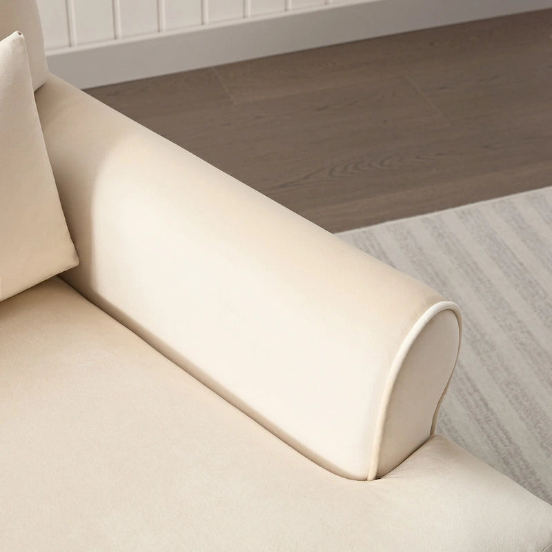 37.8" Velvet Accent Chair - Ergonomic Lumbar Support, Roman Column Legs, Circular Armrests, 220 lbs Capacity, Polyester