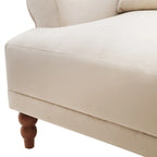 37.8" Velvet Accent Chair - Ergonomic Lumbar Support, Roman Column Legs, Circular Armrests, 220 lbs Capacity, Polyester