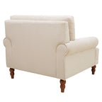 37.8" Velvet Accent Chair - Ergonomic Lumbar Support, Roman Column Legs, Circular Armrests, 220 lbs Capacity, Polyester