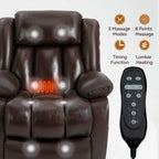 Electric Power Lift Recliner Chair - Genuine Leather, Dual Motors, 8-Point Massage, Lumbar Heat, 180° Recline