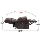 Electric Power Lift Recliner Chair - Genuine Leather, Dual Motors, 8-Point Massage, Lumbar Heat, 180° Recline