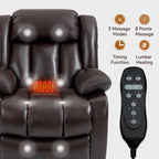 Electric Power Lift Recliner Chair - Genuine Leather, Dual Motors, 8-Point Massage, Lumbar Heat, 180° Recline