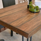 Dining Table with Chairs and Bench - 60"D x 33"W x 30"H, 4 Chairs, Linen Upholstered, Hairpin Legs, Industrial, 3 Colors