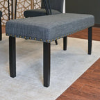 Dining Table with Chairs and Bench - 60"D x 33"W x 30"H, 4 Chairs, Linen Upholstered, Hairpin Legs, Industrial, 3 Colors