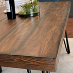 Dining Table with Chairs and Bench - 60"D x 33"W x 30"H, 4 Chairs, Linen Upholstered, Hairpin Legs, Industrial, 3 Colors