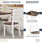 Dining Table with Chairs and Bench - 60"L x 36"W, Includes 4 Chairs & 1 Bench, Solid Wood Veneer, Distressed Walnut, 350 lbs