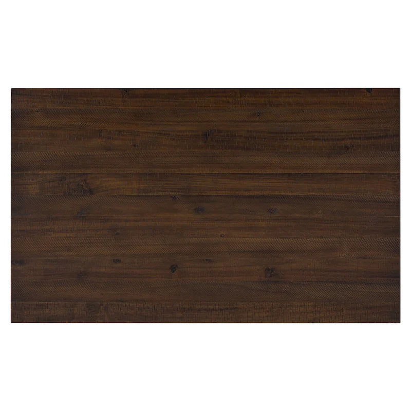 Dining Table with Chairs and Bench - 60"L x 36"W, Includes 4 Chairs & 1 Bench, Solid Wood Veneer, Distressed Walnut, 350 lbs