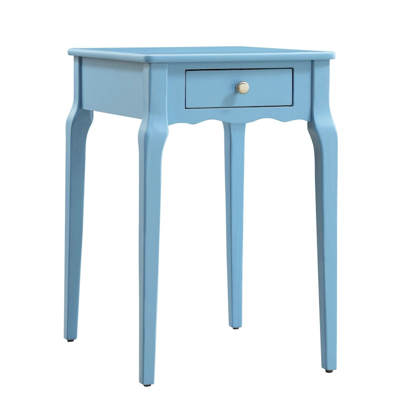 Side Table with Drawer - 16"W x 19"D x 24"H, Wood, Tapered Legs, Storage, 9 Colors, Contemporary, Poplar/MDF