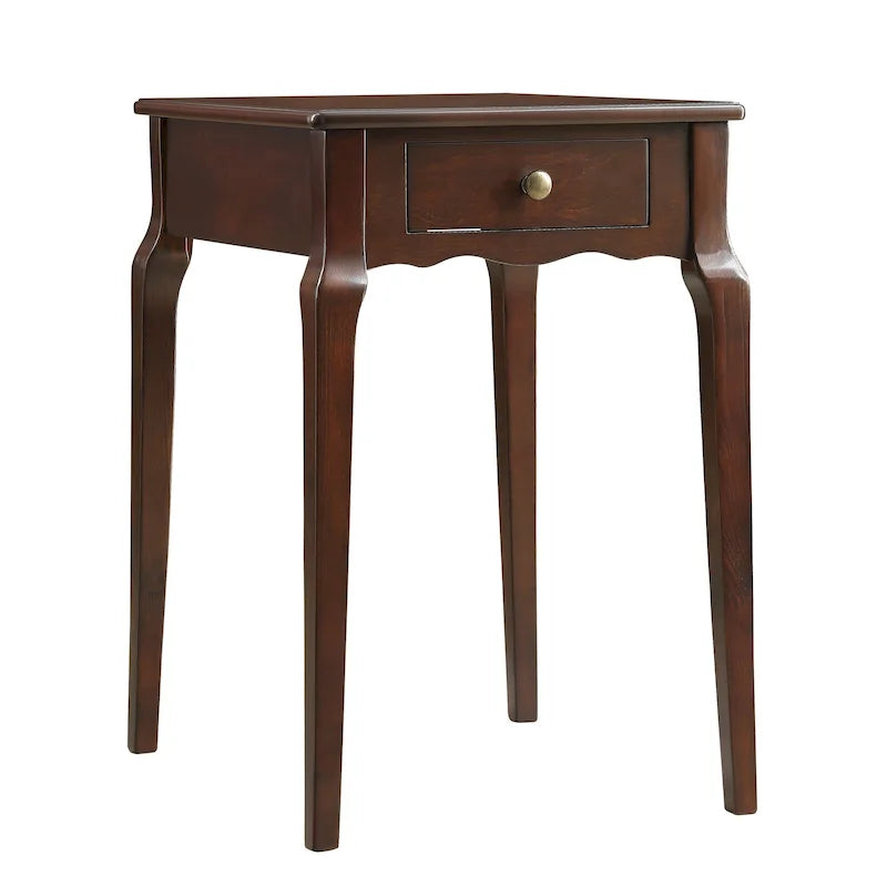 Side Table with Drawer - 16"W x 19"D x 24"H, Wood, Tapered Legs, Storage, 9 Colors, Contemporary, Poplar/MDF