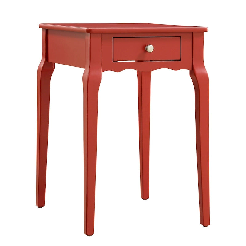 Side Table with Drawer - 16"W x 19"D x 24"H, Wood, Tapered Legs, Storage, 9 Colors, Contemporary, Poplar/MDF