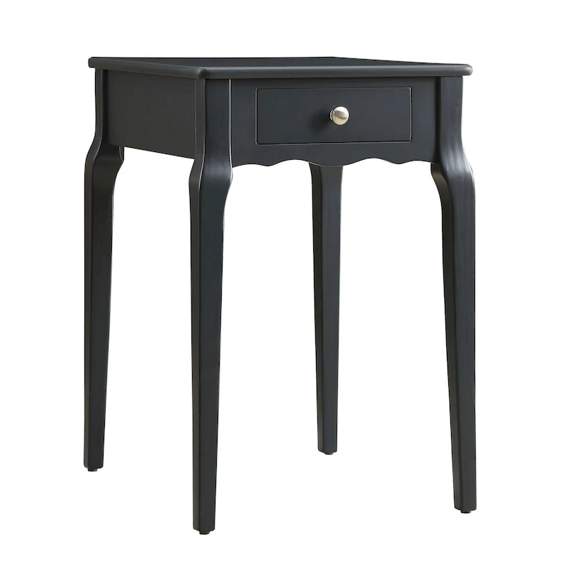 Side Table with Drawer - 16"W x 19"D x 24"H, Wood, Tapered Legs, Storage, 9 Colors, Contemporary, Poplar/MDF
