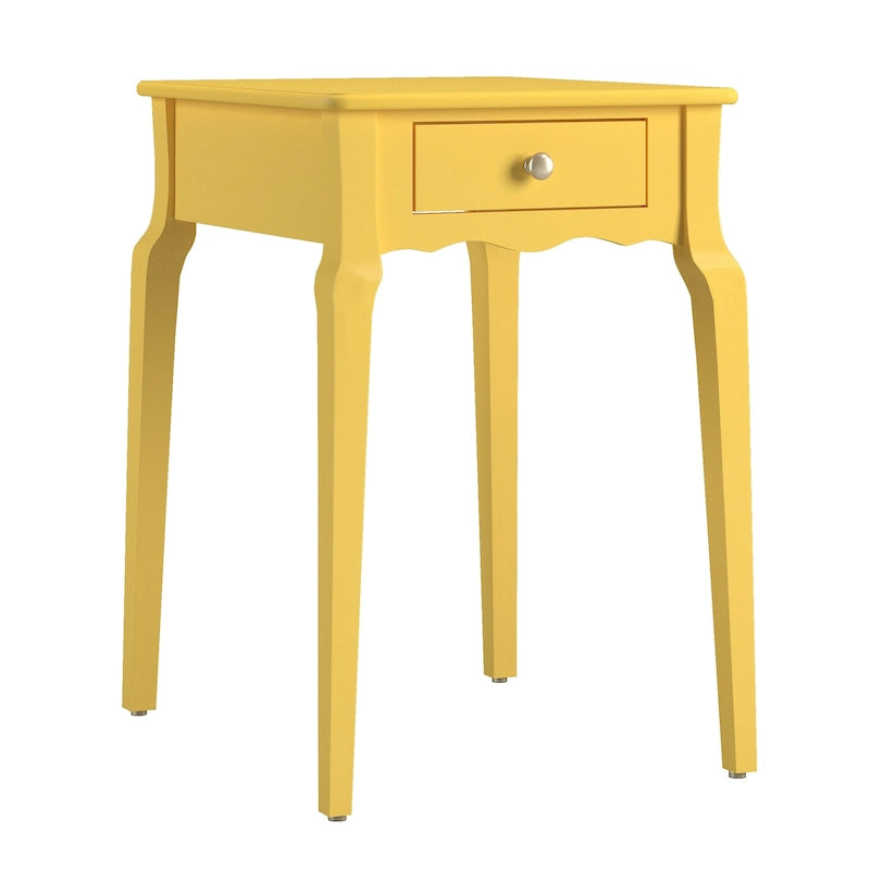 Side Table with Drawer - 16"W x 19"D x 24"H, Wood, Tapered Legs, Storage, 9 Colors, Contemporary, Poplar/MDF