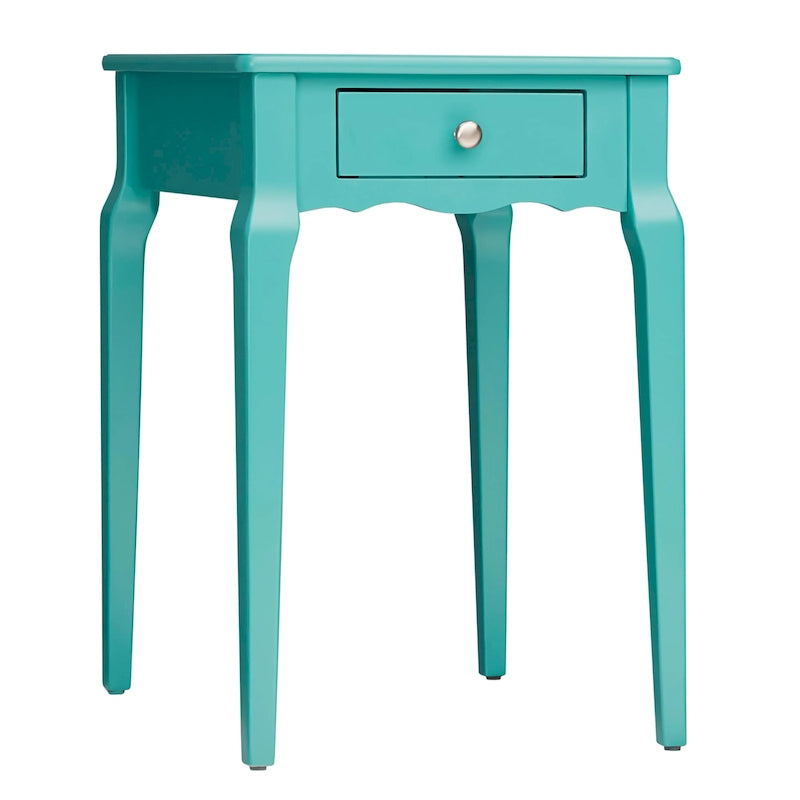 Side Table with Drawer - 16"W x 19"D x 24"H, Wood, Tapered Legs, Storage, 9 Colors, Contemporary, Poplar/MDF