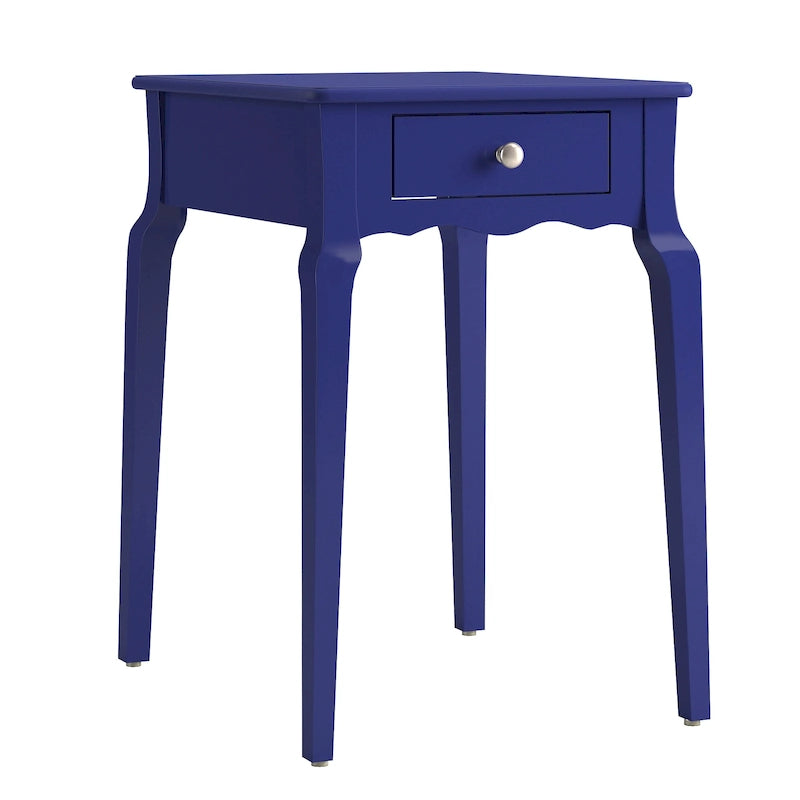 Side Table with Drawer - 16"W x 19"D x 24"H, Wood, Tapered Legs, Storage, 9 Colors, Contemporary, Poplar/MDF